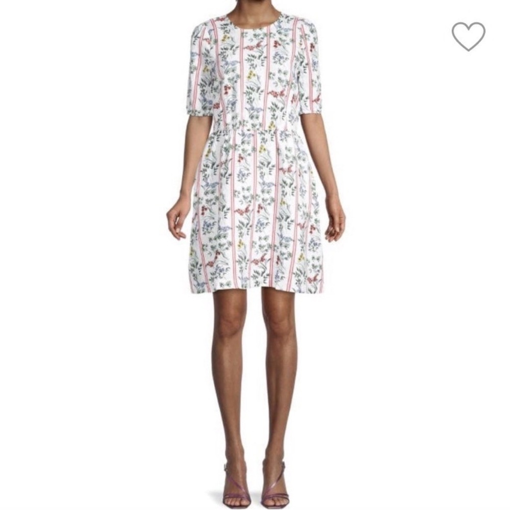 Saks Fifth Avenue 100% Linen Floral Dress